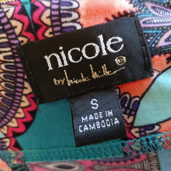 NICOLE BY NICOLE MILLER MOD TURQUOISE PURPLE DRESS - Picture 6 of 6